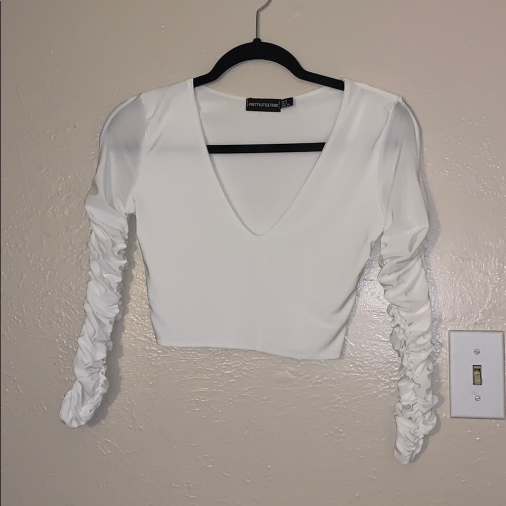 White cropped long sleeve